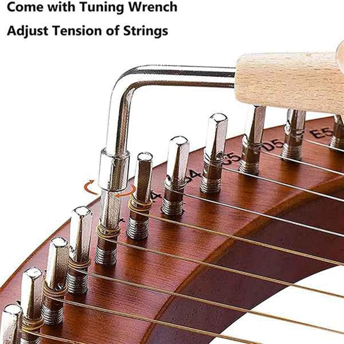 WowZza Wooden Lyra Harp 19 String Lyra Harp Portable Harp with Extra String Tuning Lever Harp Instrument for Beginner Music Lovers