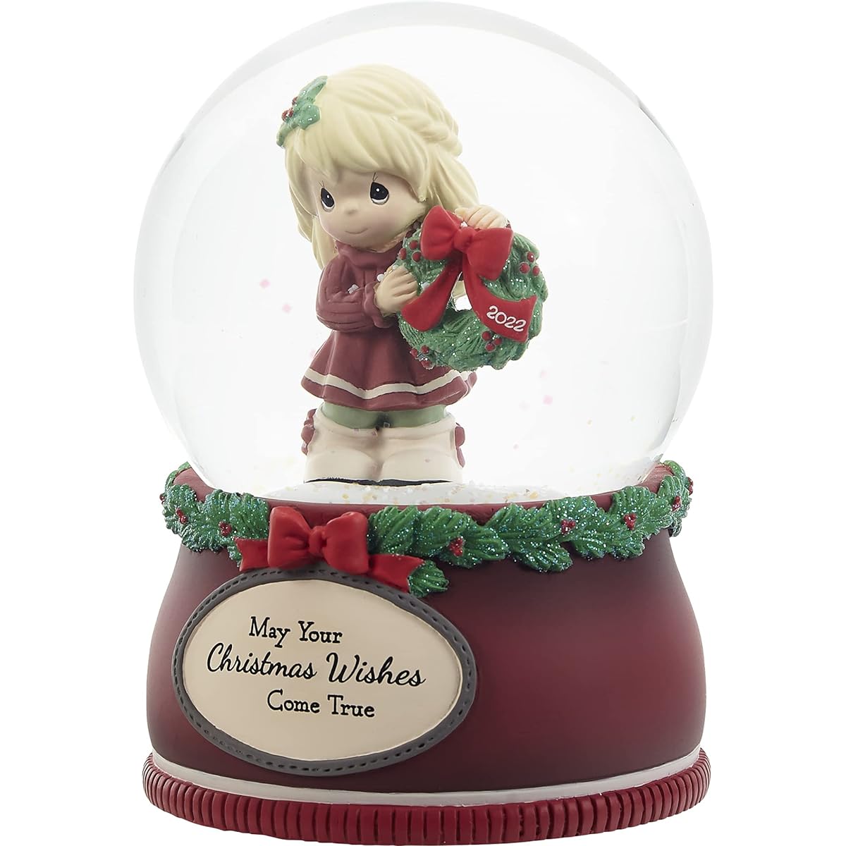 Precious Moments 221101 May Your Christmas Wishes Come True 2022 Resin/Glass Musical Snow Globe