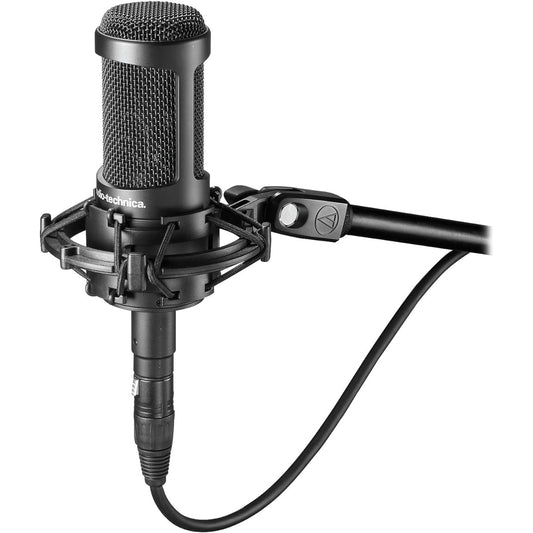 Audio-Technica AT2035 Condenser Microphone Unidirectional/Low Cut Switch/Pad Switch/Special Shock Mount Included/Recording/Home Recording/Video Streaming/Podcast/Live Commentary/DTM/Black [Official Japanese Product]