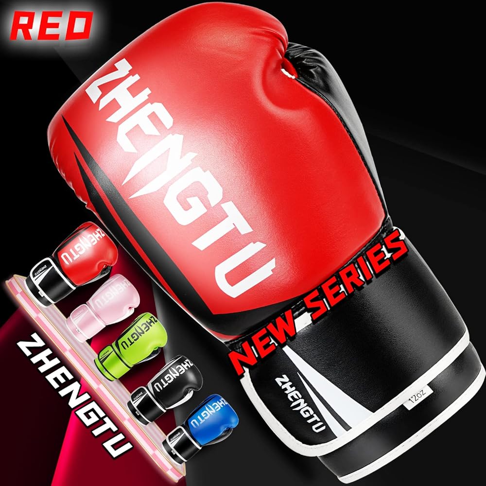 ZTTY Boxing Gloves [Recommended by RIZIN Active CFFC Flyweight Champion and 5th DEEP Flyweight Champion "Makoto Shinryu"] PU Latex Cotton Breathable Taekwondo Martial Arts Karate Gloves Sparring Gloves 5 Colors…