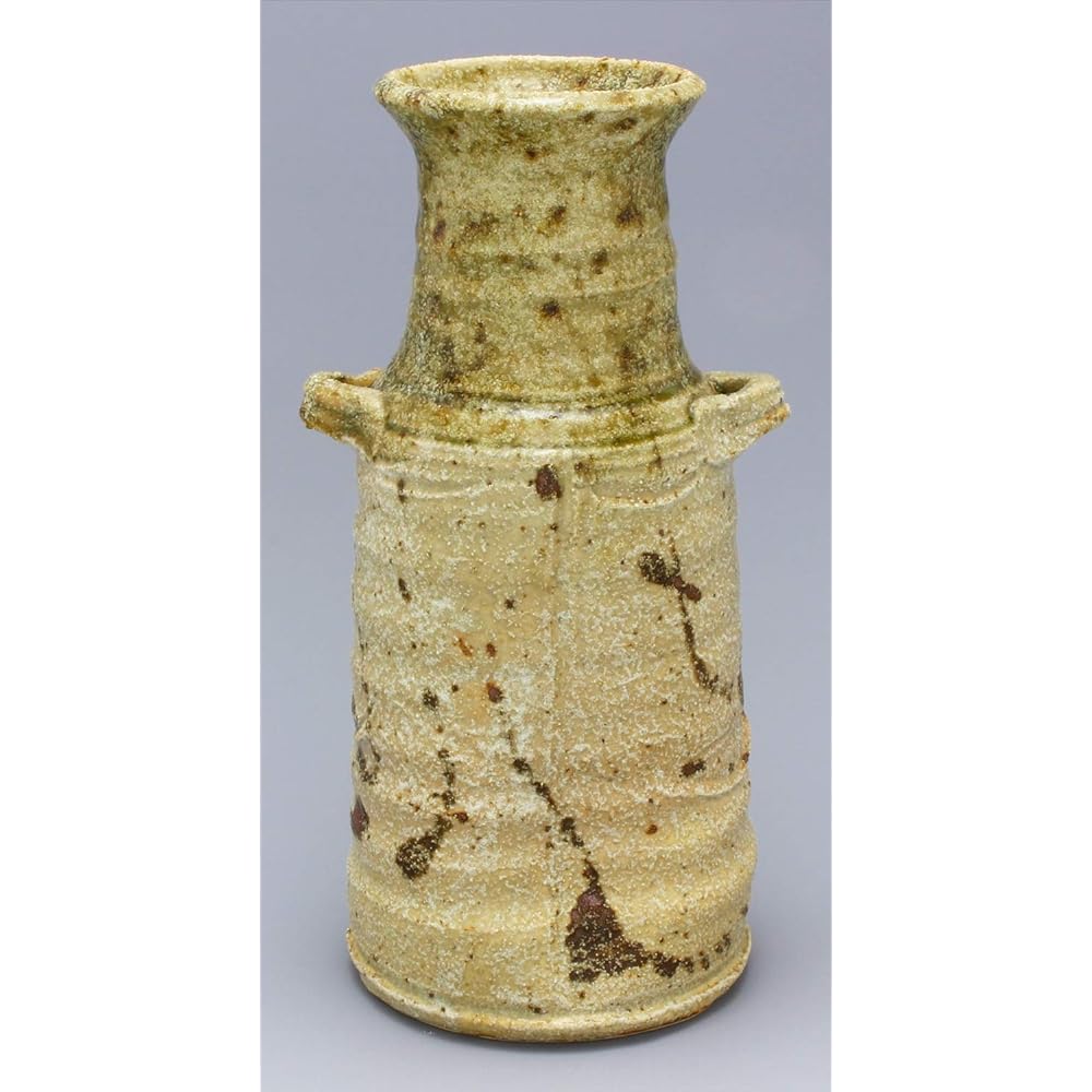 Mino ware Teruyuki Mizuno vase with ears ash glaze 039-0027