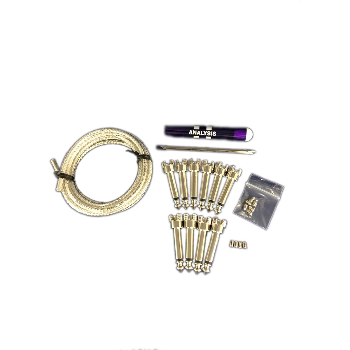ANALYSIS PLUS No Solder Required TS Connector Patch Cable Kit 5 Cable Set Silver Oval Thin Kit 10C