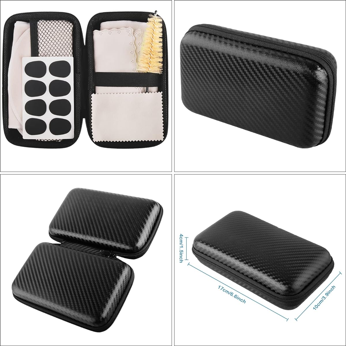 Saxophone Cleaning Kit with Case for Saxophone and Clarinet Flute Trumpet Instruments, 8 Pieces Saxophone Mouthpiece Cushion, Mouthpiece Brush, Microfiber Cleaning Cloth (Beige)