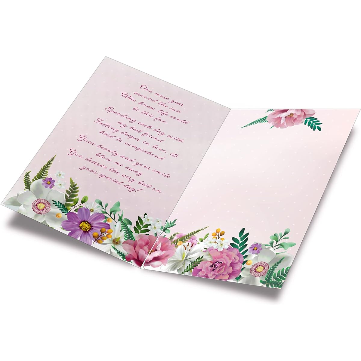 Prime Greetings Birthday Card, Love for My Wife, Love of My Life, Made in the USA, Eco-Friendly Thick Cardstock with Premium Envelope, 5" x 7.75", Protective Envelope