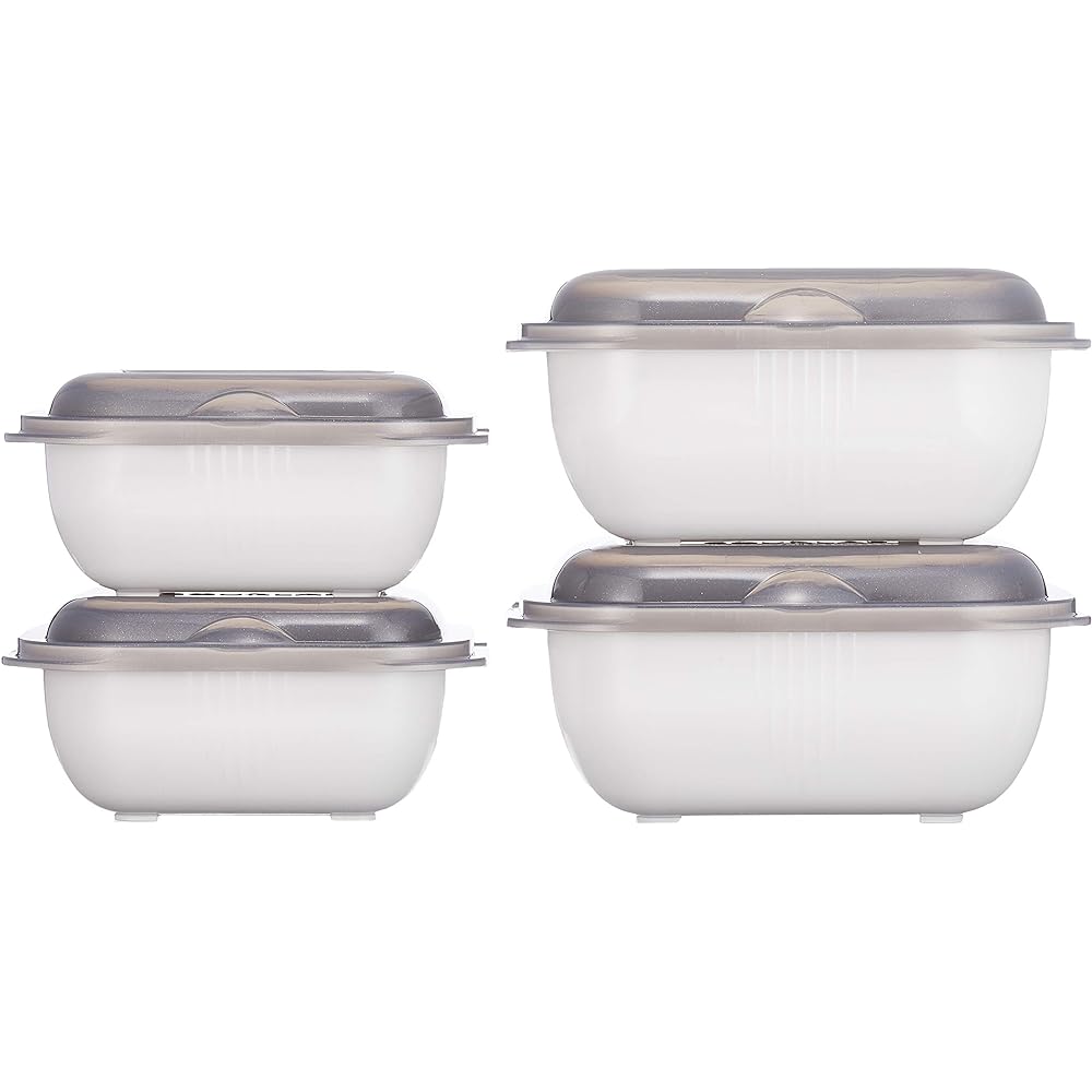 Direct Teleshop Microwave cooking supplies White Large capsule: 18.8 x 16.7 x 8.9cm 161g 1320ml Small capsule: 15.6 x 13.7 x 7.2cm 107g 670ml Square dish: 19.9 x 18 x 3.2cm 118g 900ml Healthy plate: 13 x 12 x 1cm 22g Glu Labo Multi Set GLB-MS 7 Piece Set