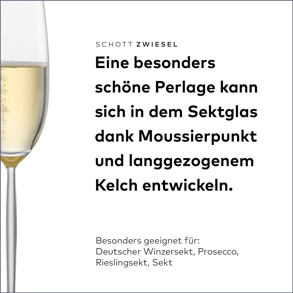 Schott Zwiesel Champagne Glass Clear 219ml DIVA Flute Champagne EP 104594 2 pieces