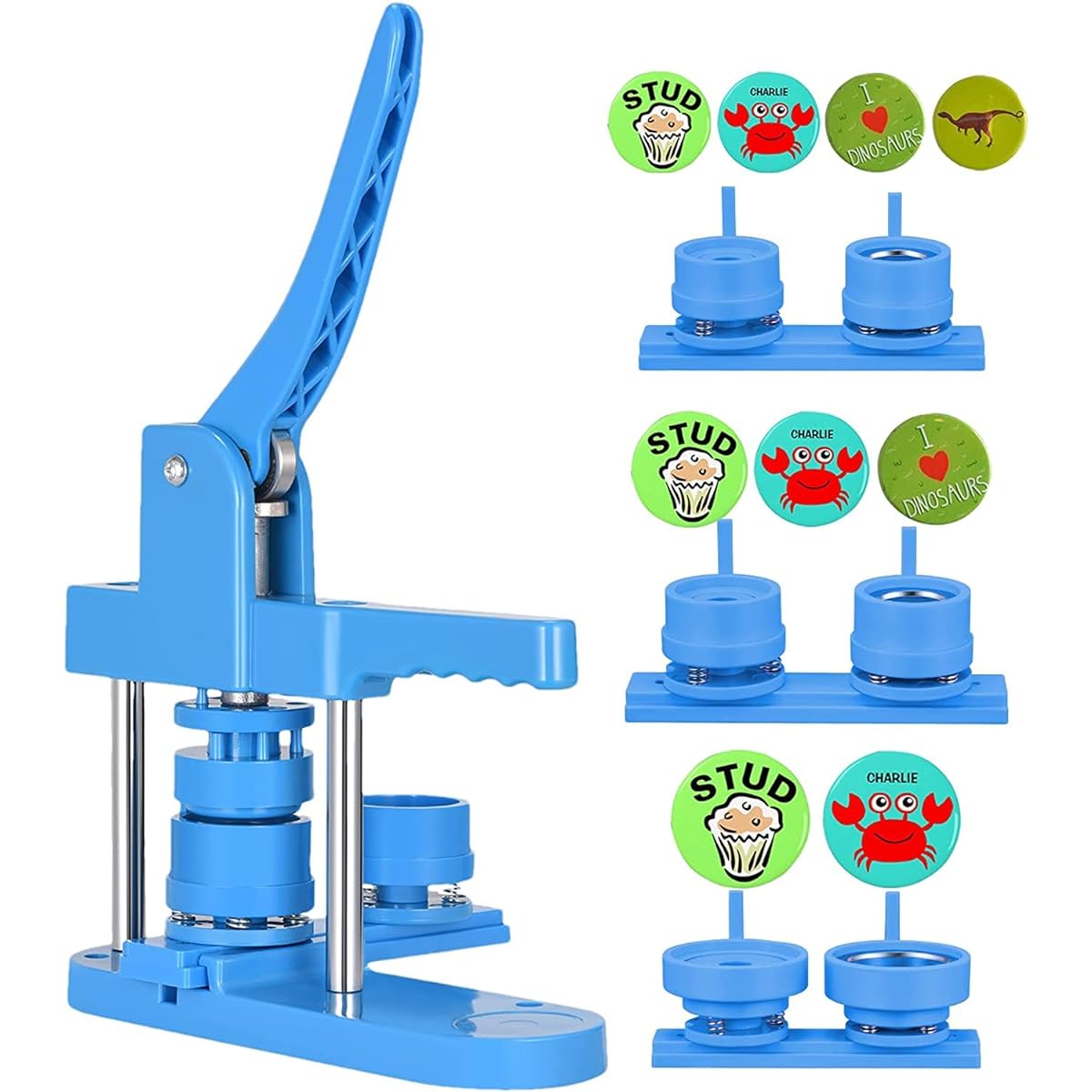 [Includes 400 Badge Materials] Can Badge Machine, 25mm, 32mm, 58mm Base, 3 Sizes, Can Badge, Can Badge Maker, DIY Badge Machine, Comes with 400 Badge Materials, Can Badge Making Machine, Small, Lightweight, DIY Toy, Crafts, Handmade, Celebration Gift