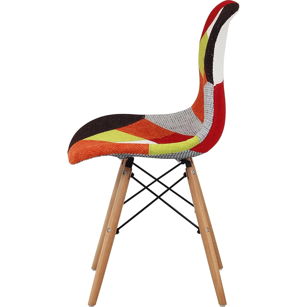 Fuji Boeki Eames Chair Width 51 x Depth 46 x Height 82cm Red Dining Chair Shell Shaped Patchwork 70584 Small