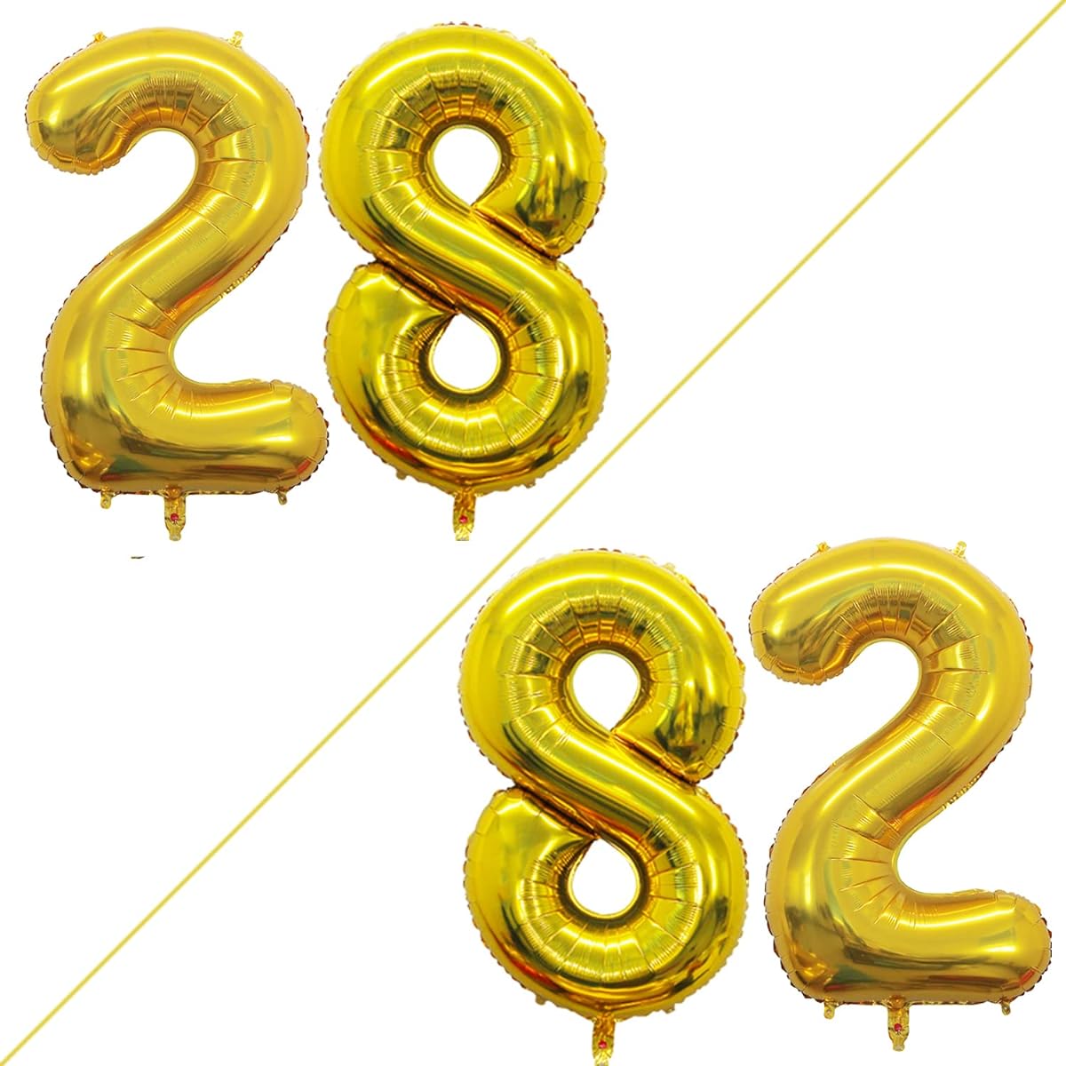 Goer 32 Inch Gold Number Balloon Kit for 20 21 70th 71st Birthday Party, Air Filled Only