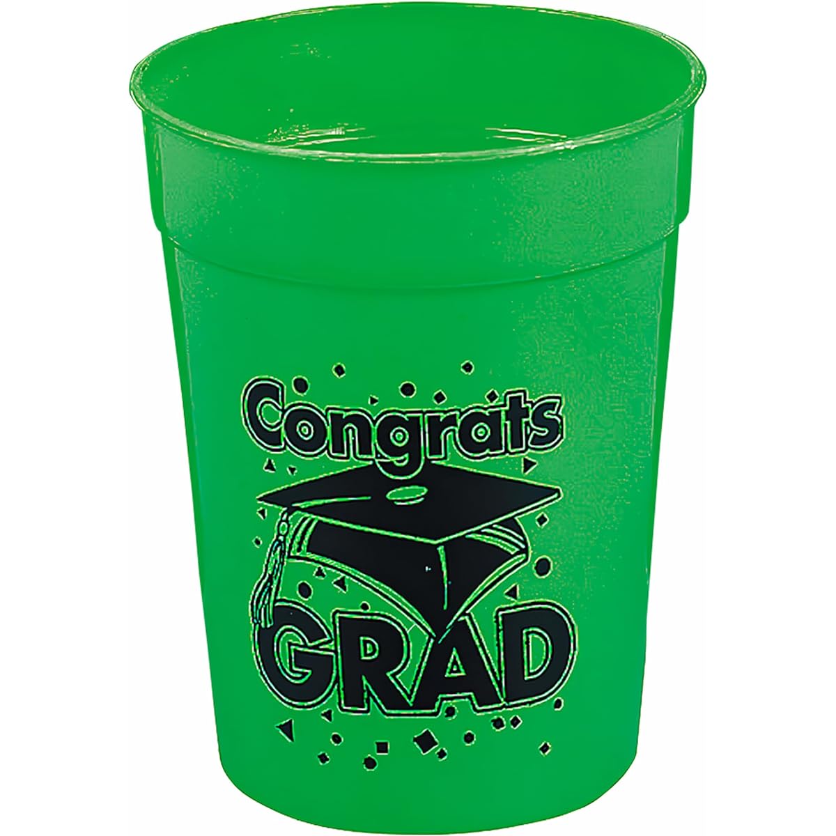 Fun Express - "Congrats Grad" Plastic Cups for Graduation - Party Supplies - Printed Tableware - Printed Cups - Graduation - 12 Count