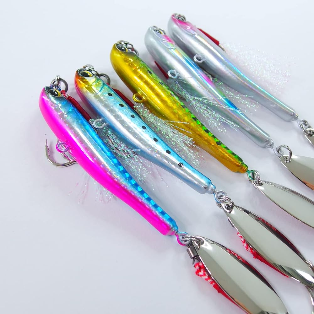 [momo lure] Momoru lure easy maki jig 20g 30g 40g set of 5 Seabass Red sea bream Grouper Green fish Keep-wrapped jig