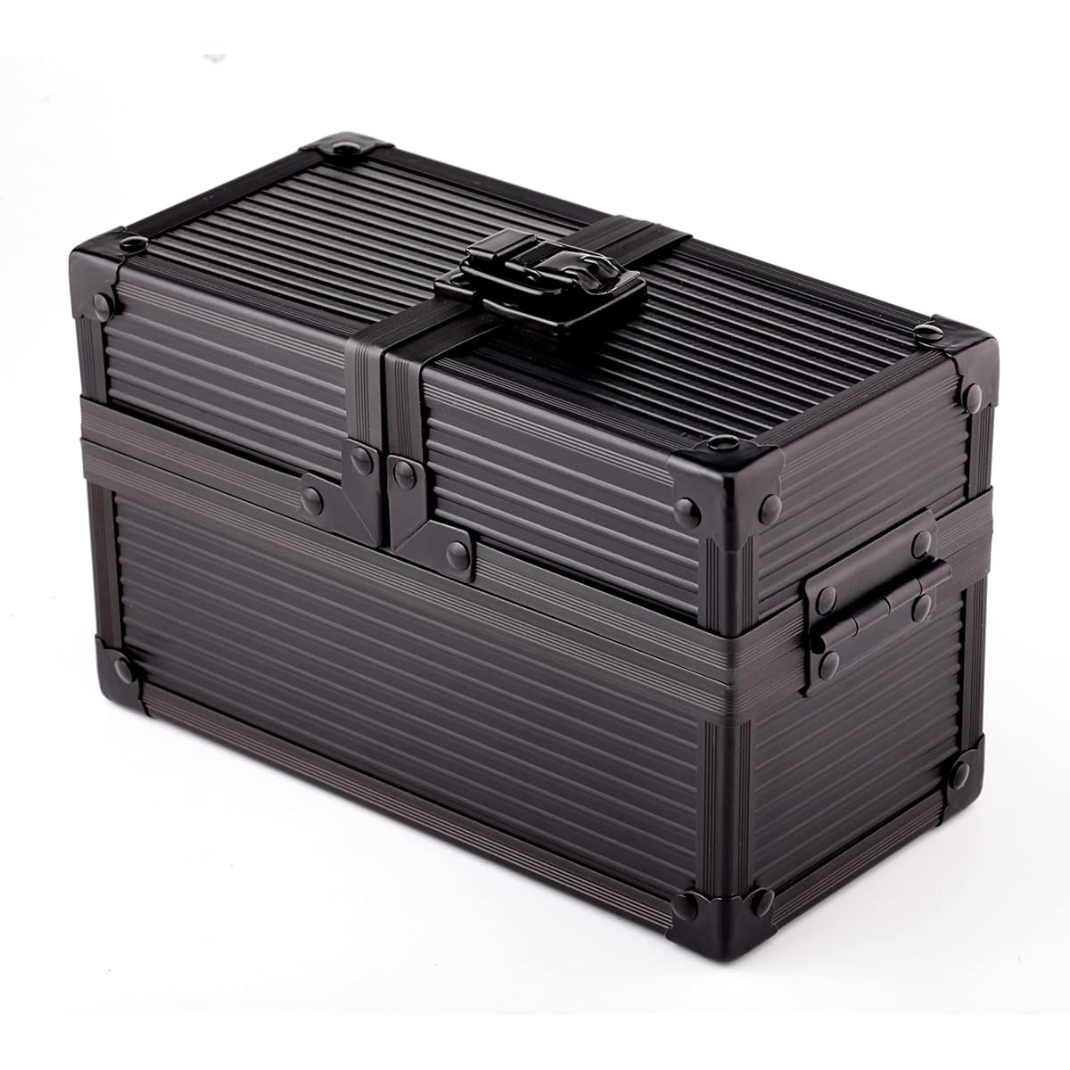 Black Double Metal Deck Box Dice Box Deck Protector Storage Trading Cards TCG Ultra Pro Sleeves MTG Magic FaB YGO Yugioh EDH Commander PTCG TCG