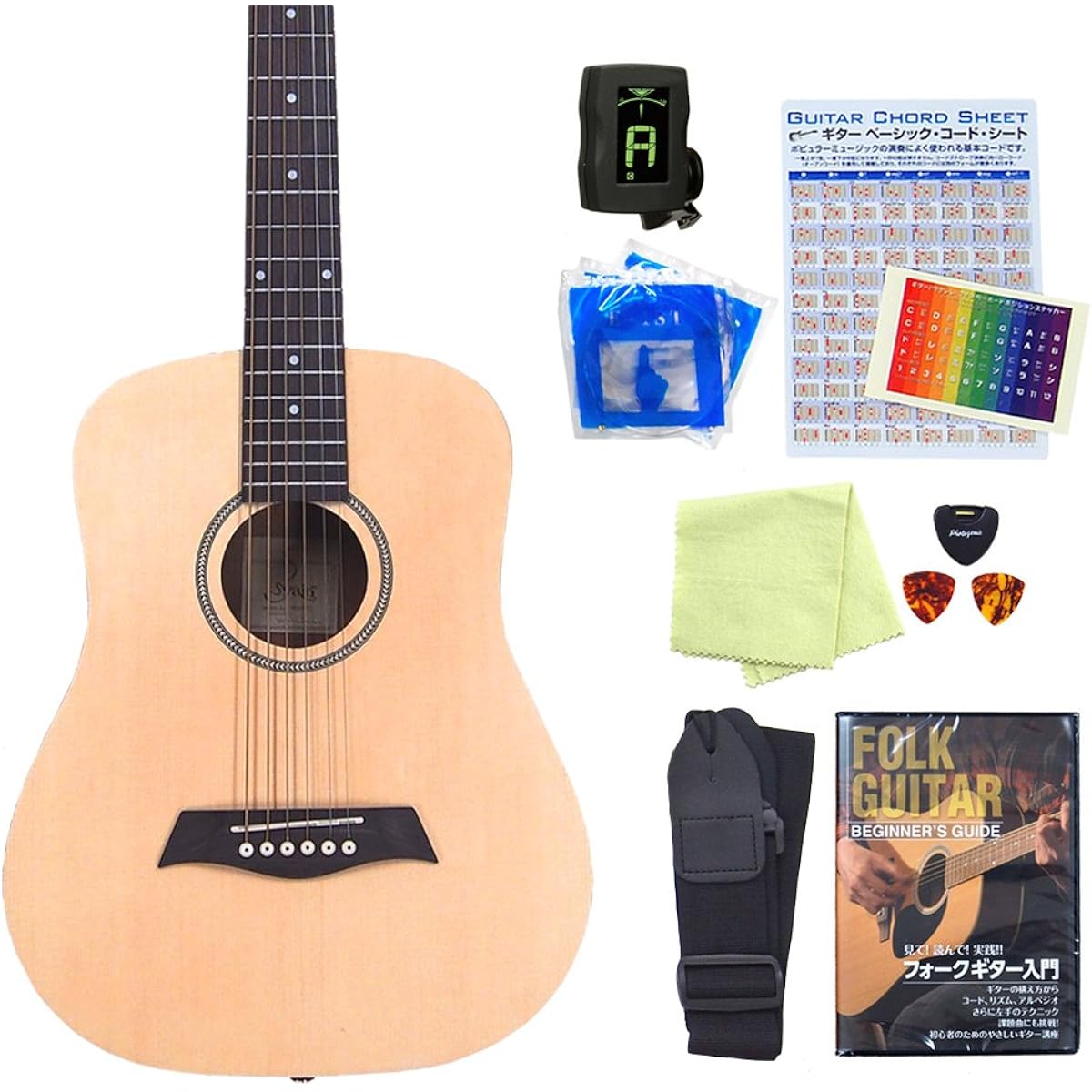 Mini Guitar Acoustic Guitar S.Yairi YM-02 Beginner Introductory 11-piece Set NTL [98765] [Safe to ship after inspection]