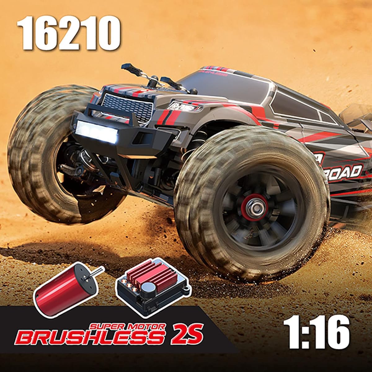 Hyper Go MJX 16208, 16209, 16210, 1/16 Brushless RC 4WD High Speed Off-Road Buggy Truck, 45km/h, Ready to Run 4X4 High Speed Remote Control Car Funny Toy Halloween Treats Christmas Accessories
