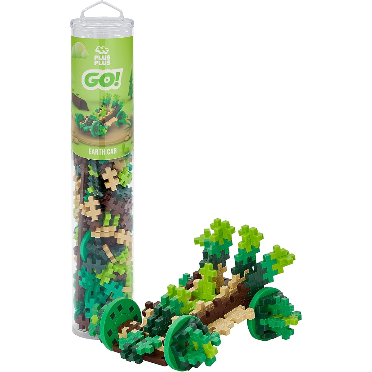 PLUS PLUS - Color Cars Tube - Earth - 200 Pieces Construction Building Stem Steam Toy Interlocking Mini Puzzle Blocks for Kids