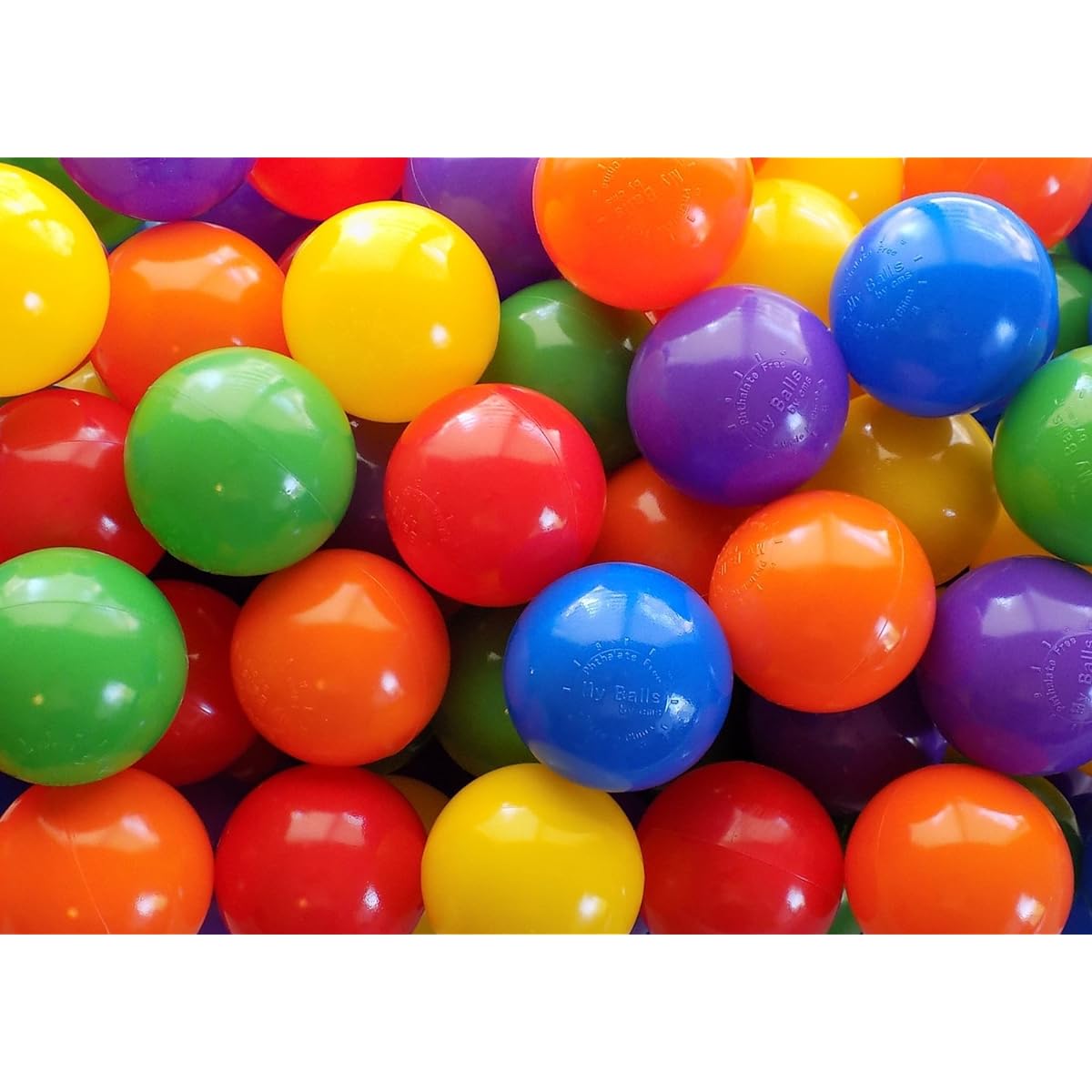 My Balls 3 Pack Jumbo Size "Crush-Proof Ball Pit Balls" - Phthalate Free, BPA Free, PVC Free, in 5 Bright Colors