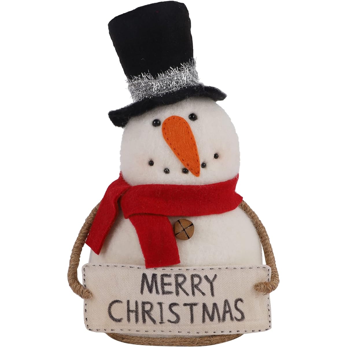 winemana Christmas Table Decorations 13" Snowman with Red Scarf & Top Hat, Merry Christmas Plush Snowman Holiday Tabletop Decor for Indoor Home Kitchen Office Room Christmas Gifts