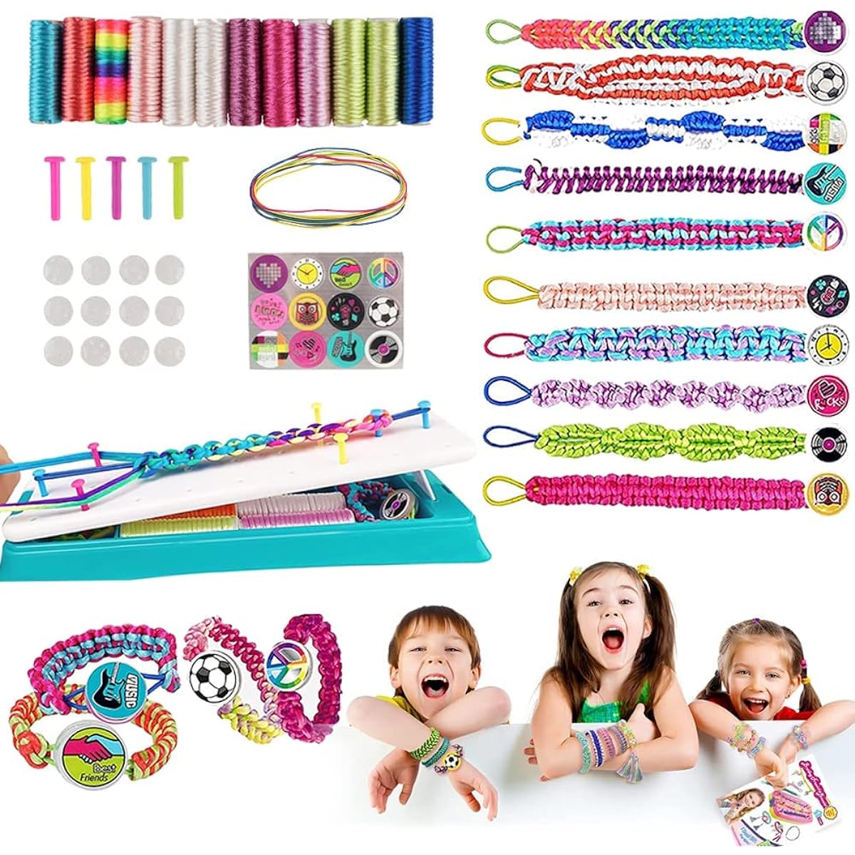 Friendship Bracelet Making Kit for Girls, DIY Loom Friendship Bracelet Kit for Girls Ages 5 6 7 8 9 10 11 12 13 with Bracelet Stringing and Challenging Activities for Teens, Great Birthday and Christmas Gifts for Girls