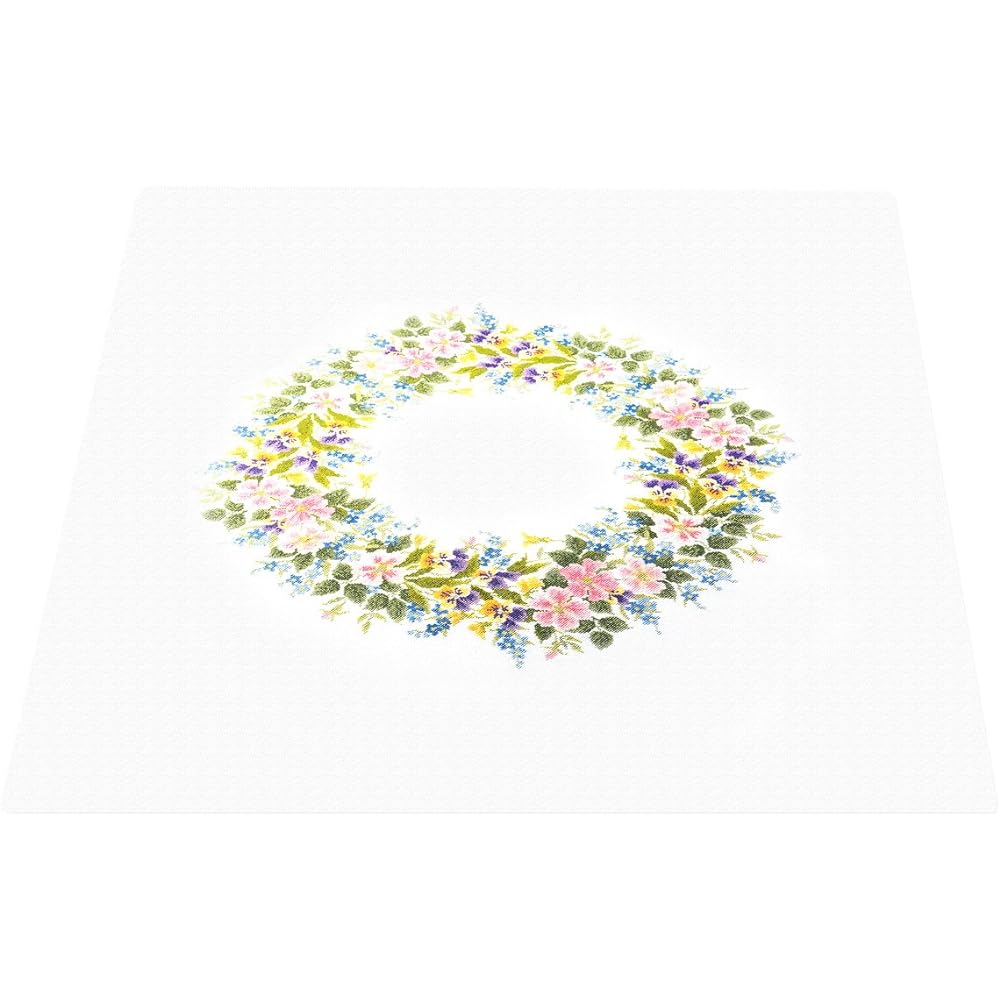 Olympus Silk Cross Stitch Embroidery Kit Table Cloth & Table Center Wild Rose Table Cloth Off White 1187