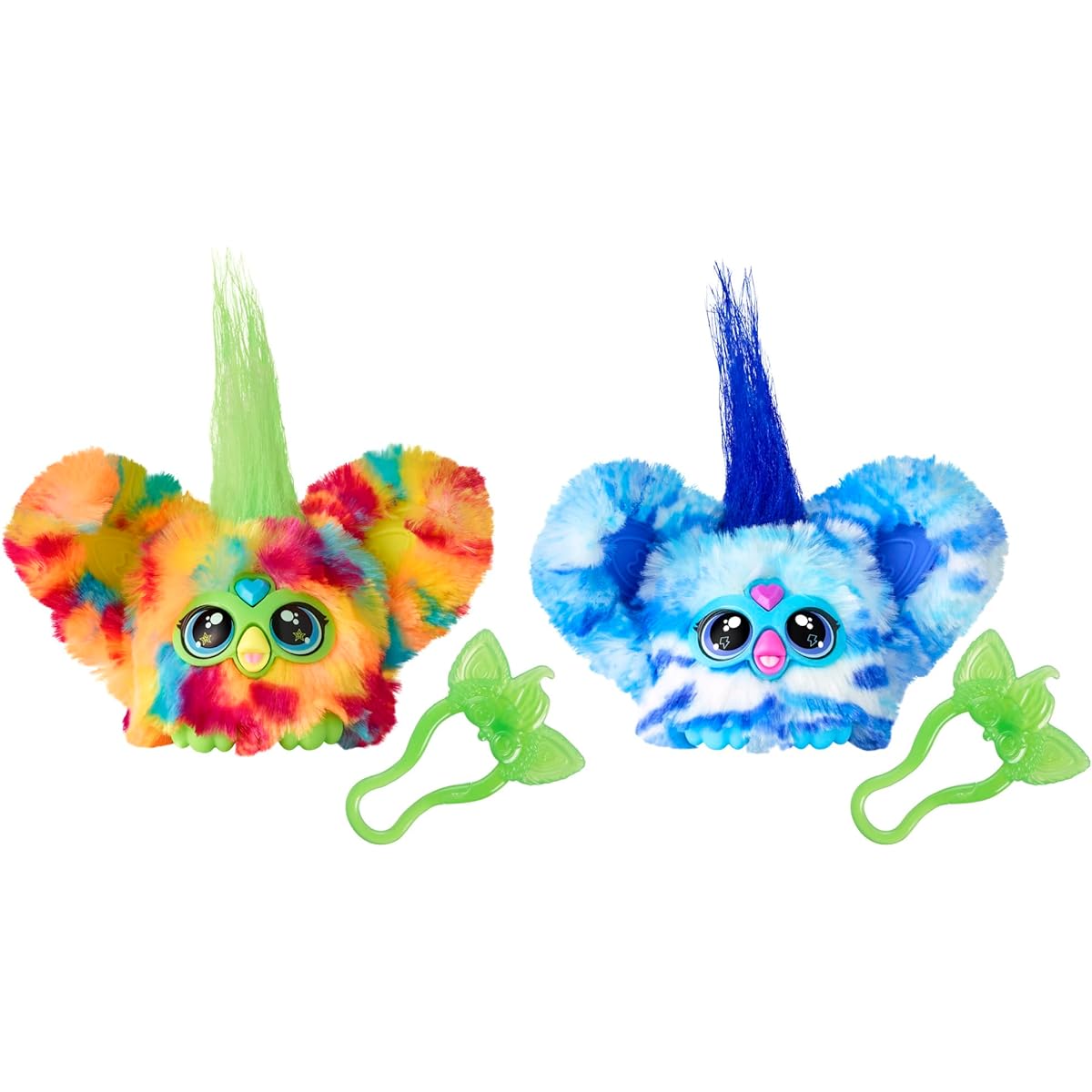 Furby Furblets 2 Pack Mini Friends Pix-Elle & Ooh-Koo Each with 45+ Sounds, Music & Furbish Phrases Electronic Plush Toys Multicolor & Blue/White Ages 6+