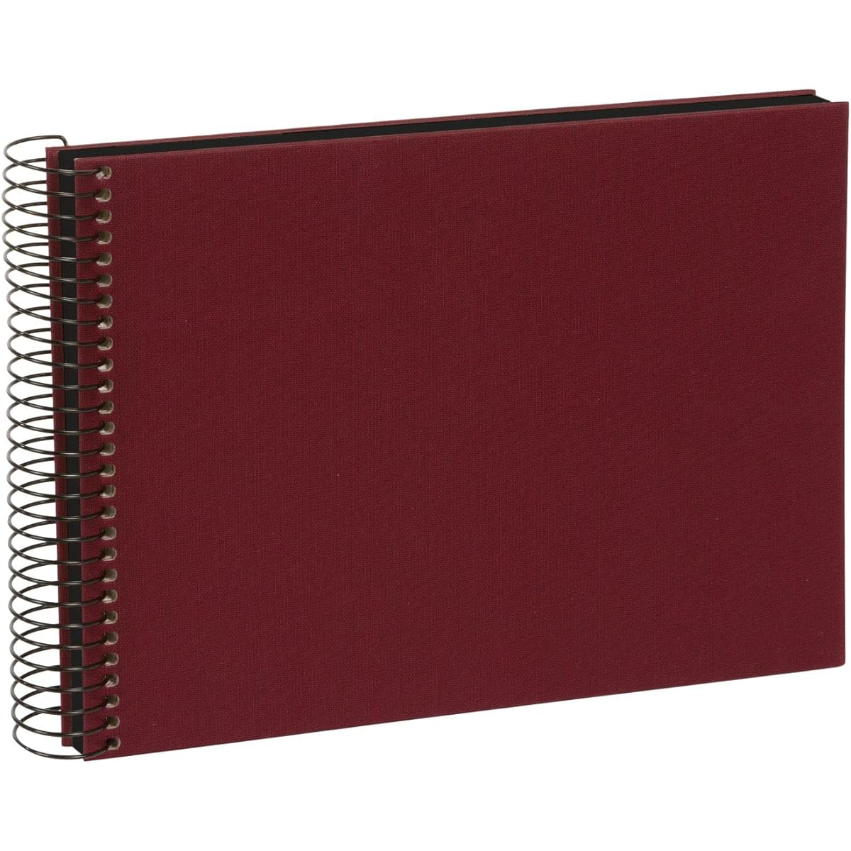 Goldbuch Bella Vista Linen with Spiral, 40, Paste Book, Photo Album, Paper, Bordeaux (Black Pages), 23x17 cm