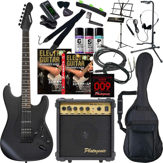 SELDER Electric Guitar Stratocaster Type Sakura Musical Instruments Original STC-04/BB Beginner 20-piece Set