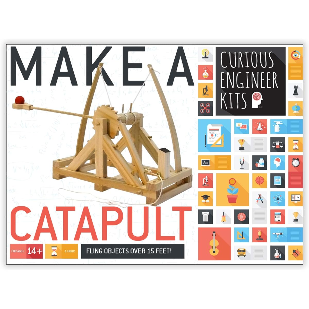 Build a Functional Wooden Catapult Kit | Designed by Leonardo da Vinci | Includes Historical Facts and Simple Instructions | Copernicus Toys Curious Engineer Kit