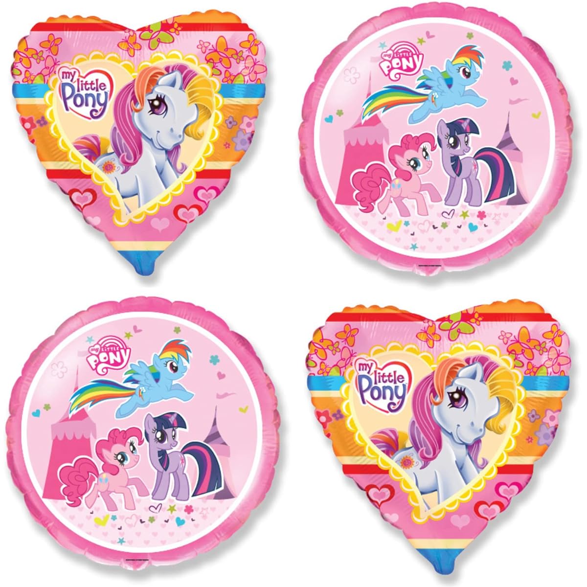 Little Party Pony Balloons - My Lil Party Balloon Decorations 2 Styles Little Rainbow Pony Birthday Theme Balloon Bouquet Centerpiece Backdrop Banner Decorations Set of 4