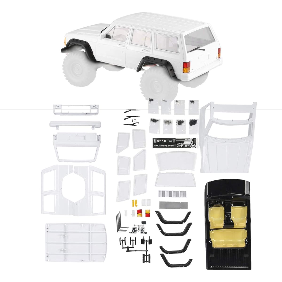 Car Body Shell Accessories, Funny Practical Durable RC Car Shell Exquisite for Simulation Climbing Car for 313mm/12.3in RC Car