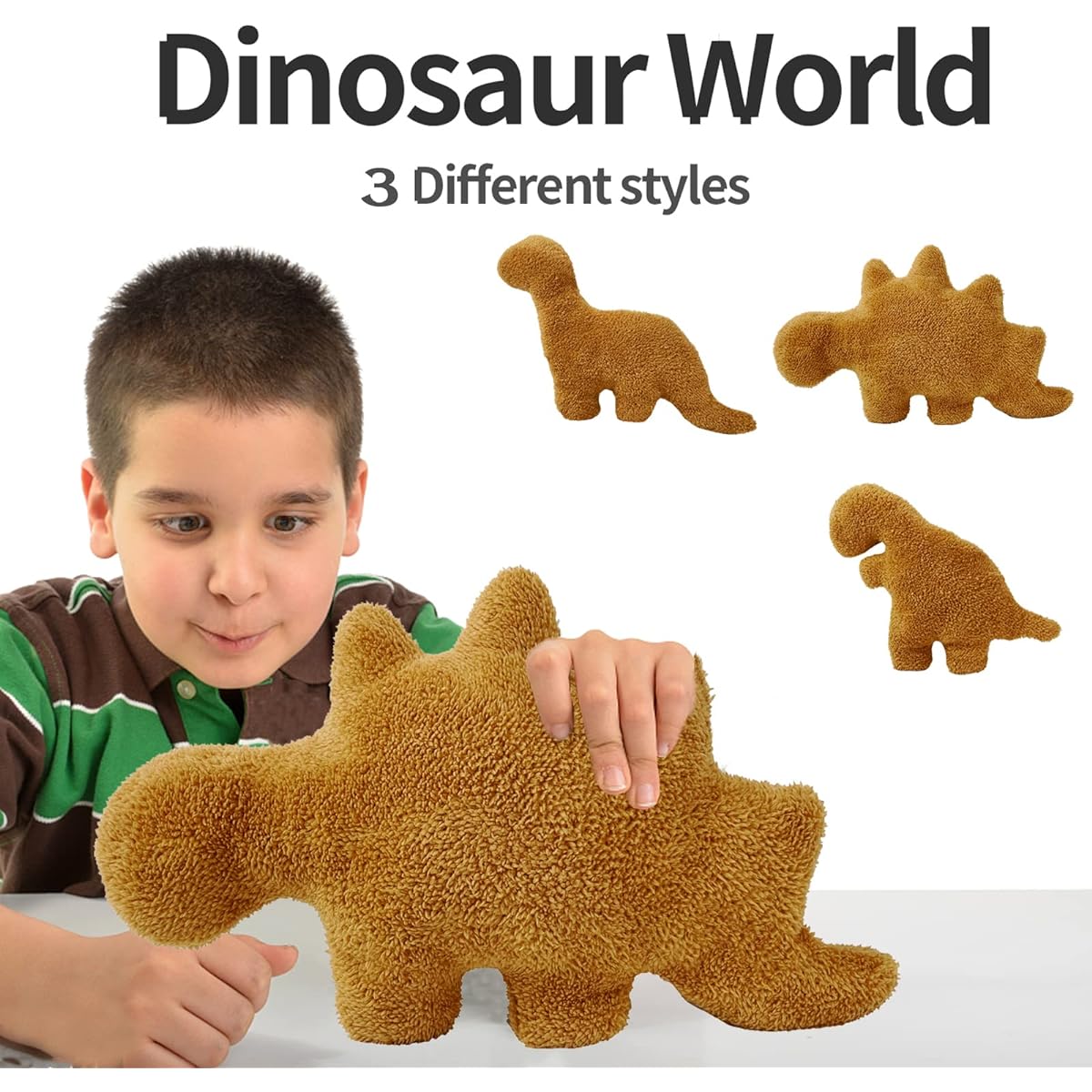 Isaacalyx Dinosaur Nugget Pillow Plush Toy Soft Dinosaur Chicken Nugget Pillow Birthday Gift Dinosaur Theme Party Decorations (Dinosaur 3 Pack)