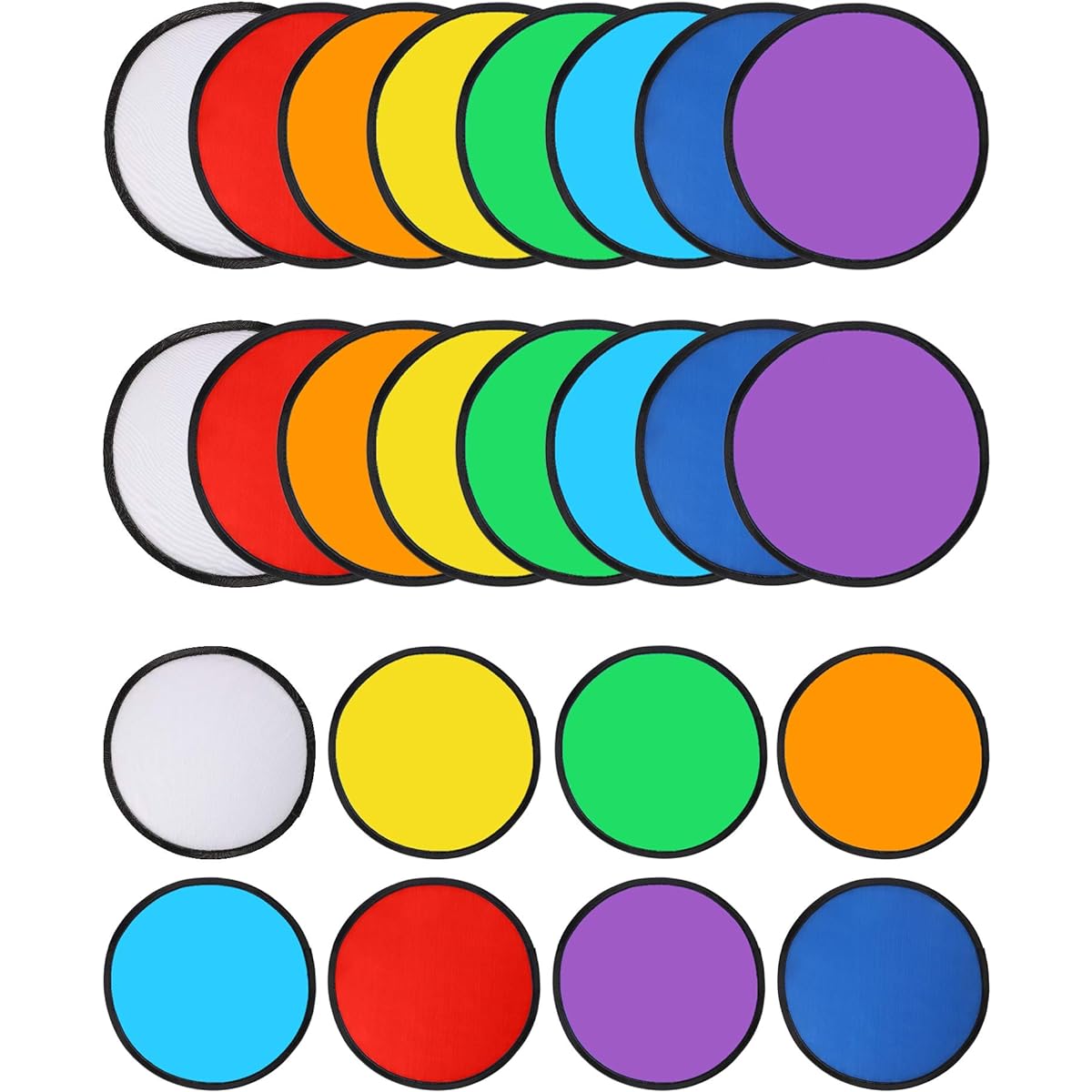 Gejoy Foldable Flying Disc Fan Set Beach Flying Disc for Party Creative Gifts for Halloween Christmas New Year 8 Colors 24 Pieces