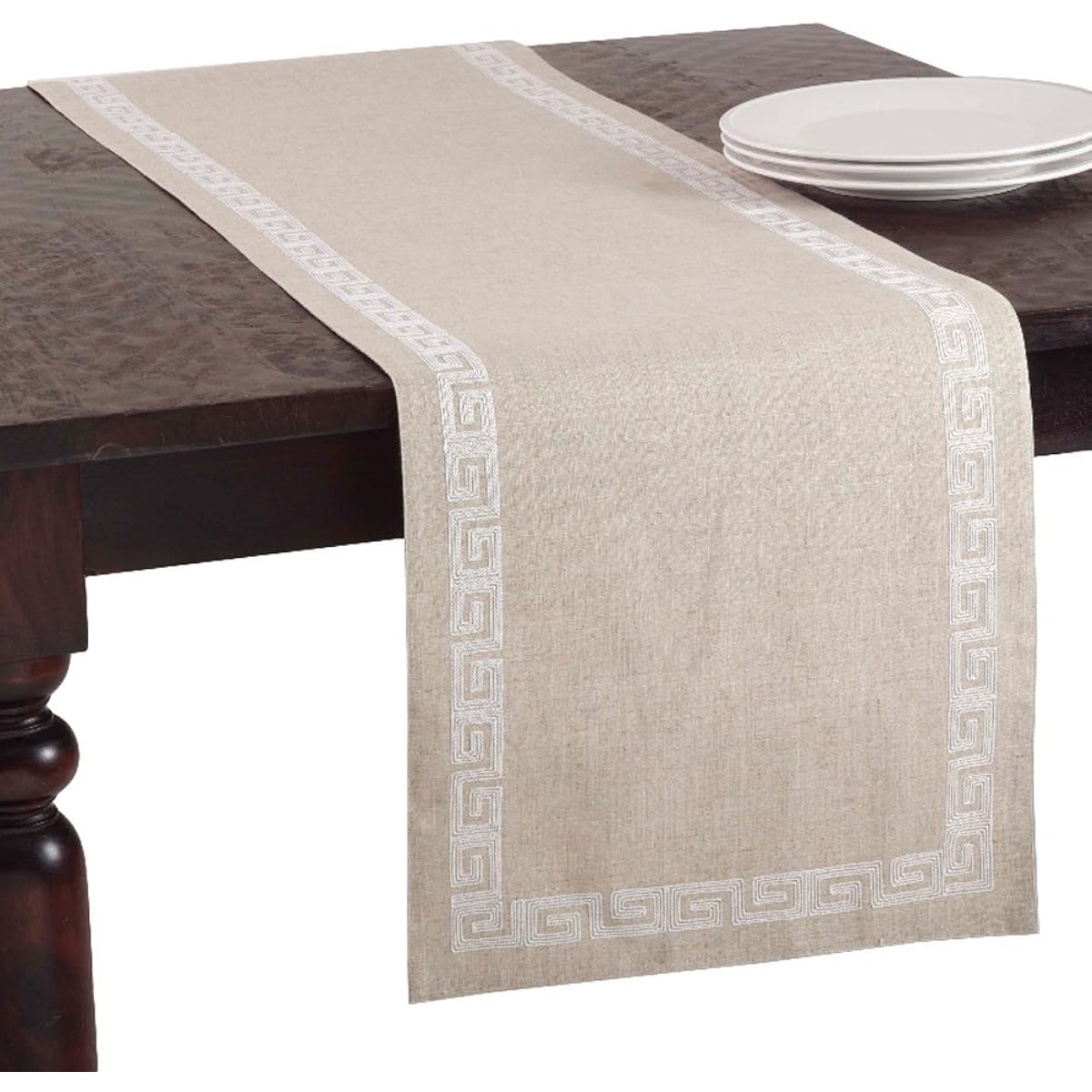 Fennco Style Calypso Stitch Greek Key Table Runner 16x70