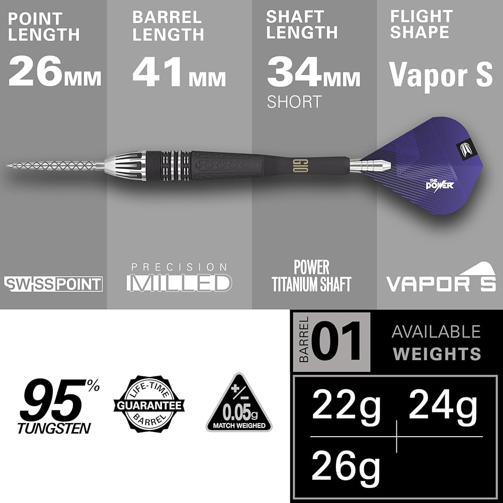 Power 9five G10 95% SP Steel Tip Dart - 22g