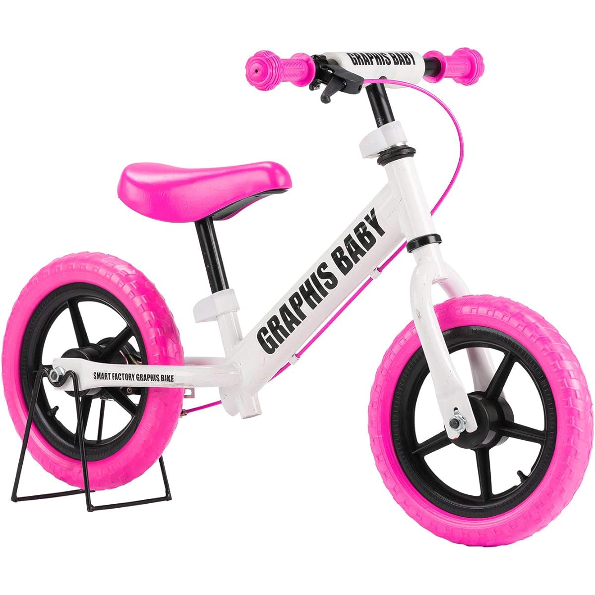 GRAPHIS Pedal-less Bicycle for Toddlers, White/Pink, GR-BABY