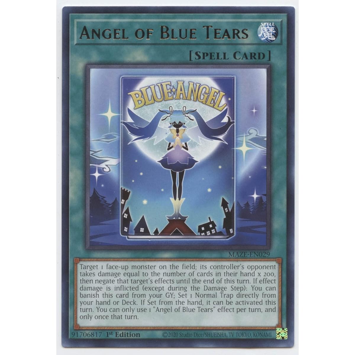Blue Tears Angel - MAZE-EN029 - Rare - First Edition