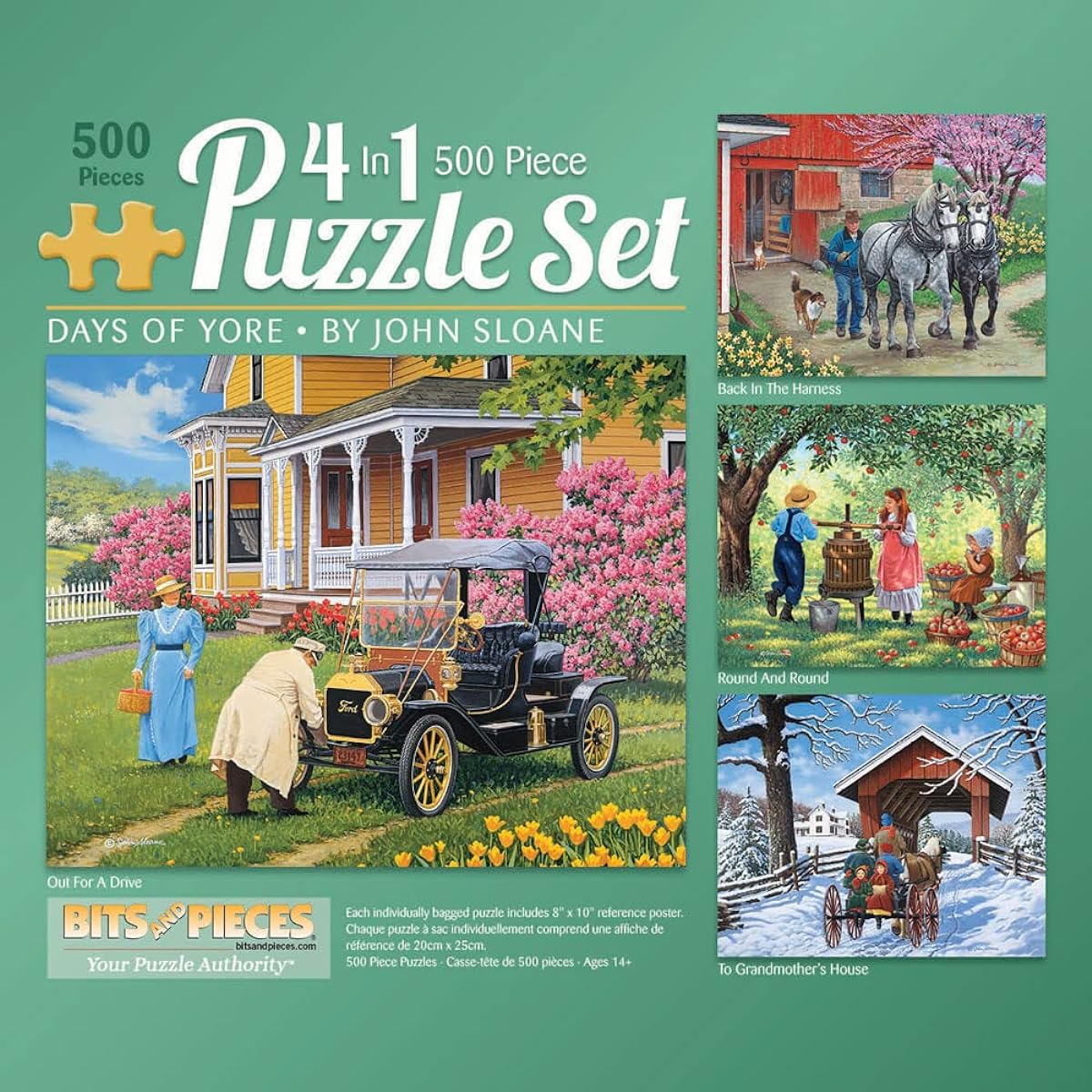 Bits and Pieces - 500 Piece Jigsaw Puzzle for Adults 16" x 20" (4-in-1 Multipack John Sloan Collection 1)