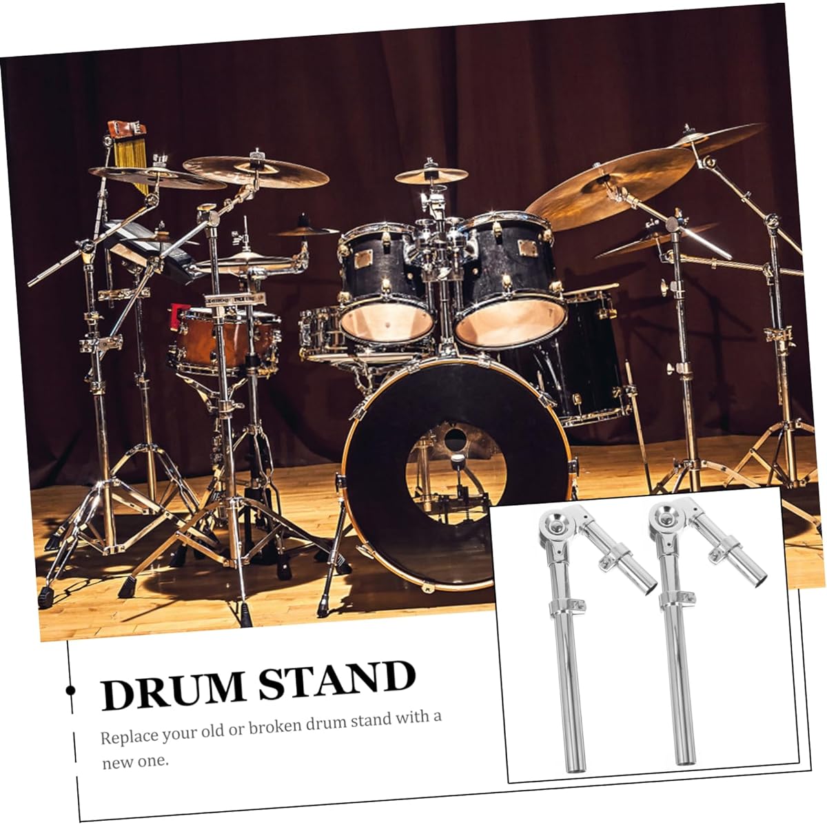 Parliky 1 Pair Metal Brackets Drum Rack Water Suspension Stand Water Hose Holder Stand Performance Display Bracket Stand Tom Drum Performance Display Hardware Light Drum Kit Silver