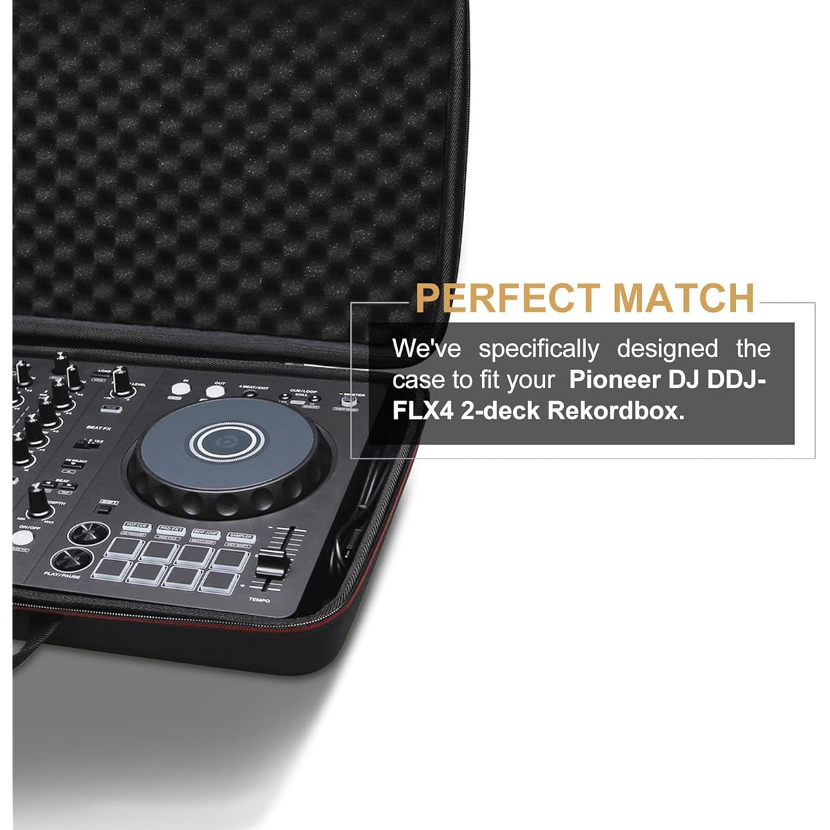 LTGEM EVA DJ Controller Hard Case Pioneer DJ DDJ-FLX4 2 Deck/Pioneer DJ DDJ-REV1 / Hercules DJ Control Inpulse 300 | Compatible with 2 Channel USB Controller Case Only! (21 x 11.9 x 3.8 inches)