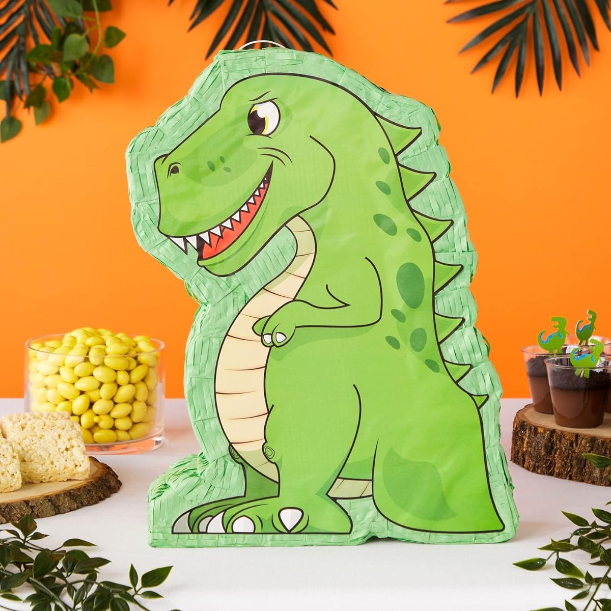 T-Rex Pinata - Kids Birthday Party Supplies for Dinosaur Themed Party, Green, 12 x 39cm x 7.6cm