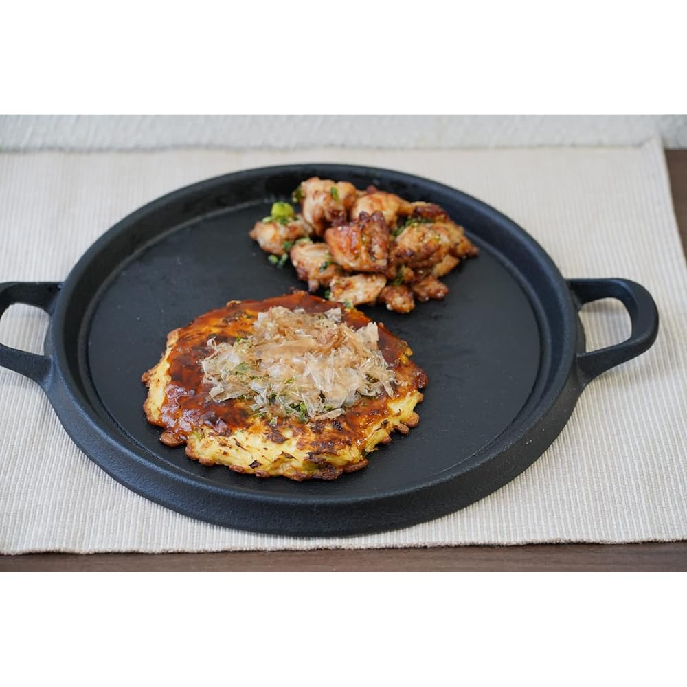 Ikenaga Iron Works IK Iron Okonomiyaki Iron Plate Round 28cm Cast Iron Japan QOK05