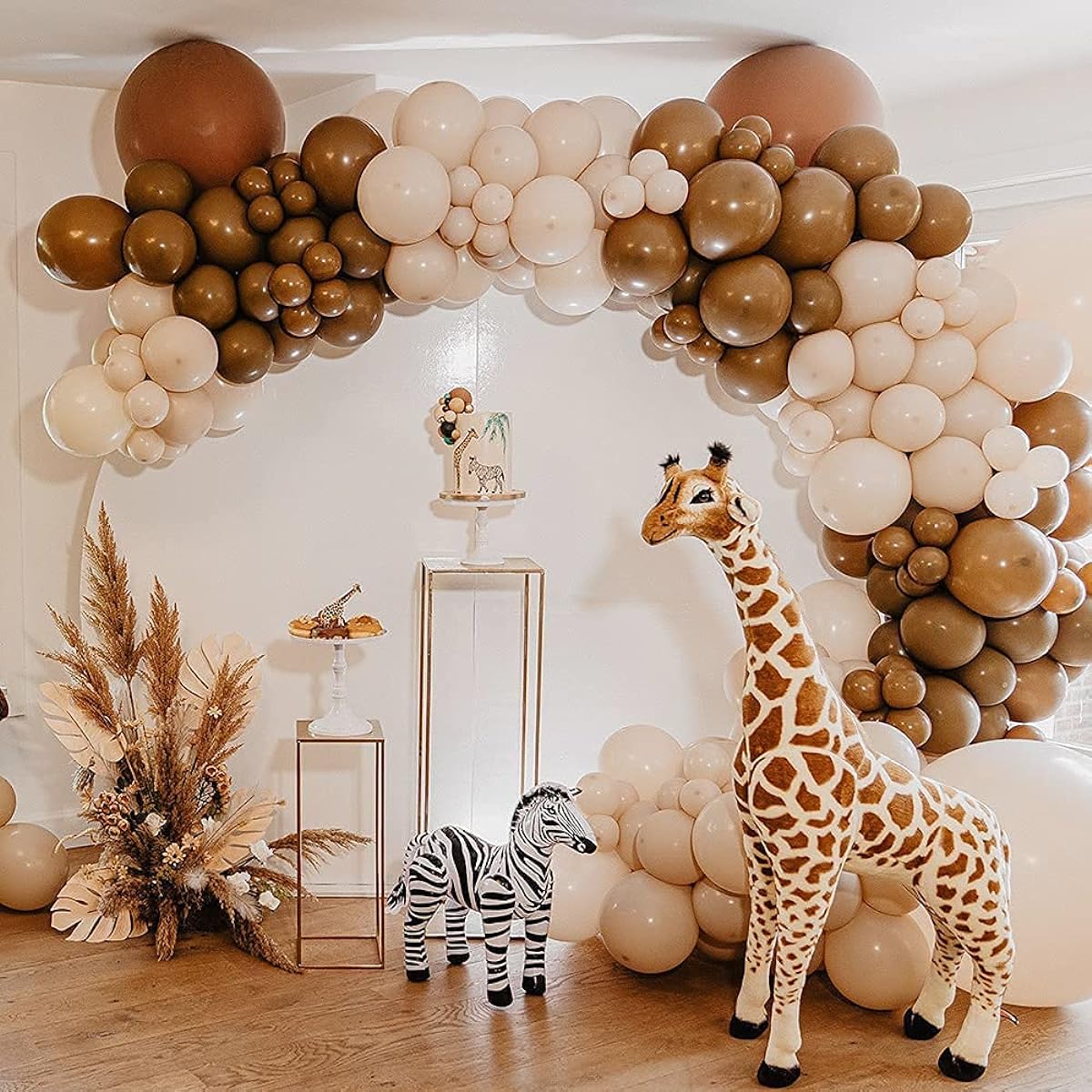 Brown Balloon Garland Arch Kit Nude Balloons Tan Blush Neutral Balloons Jungle Theme Woodland Teddy Bear Baby Shower Birthday Party Decorations