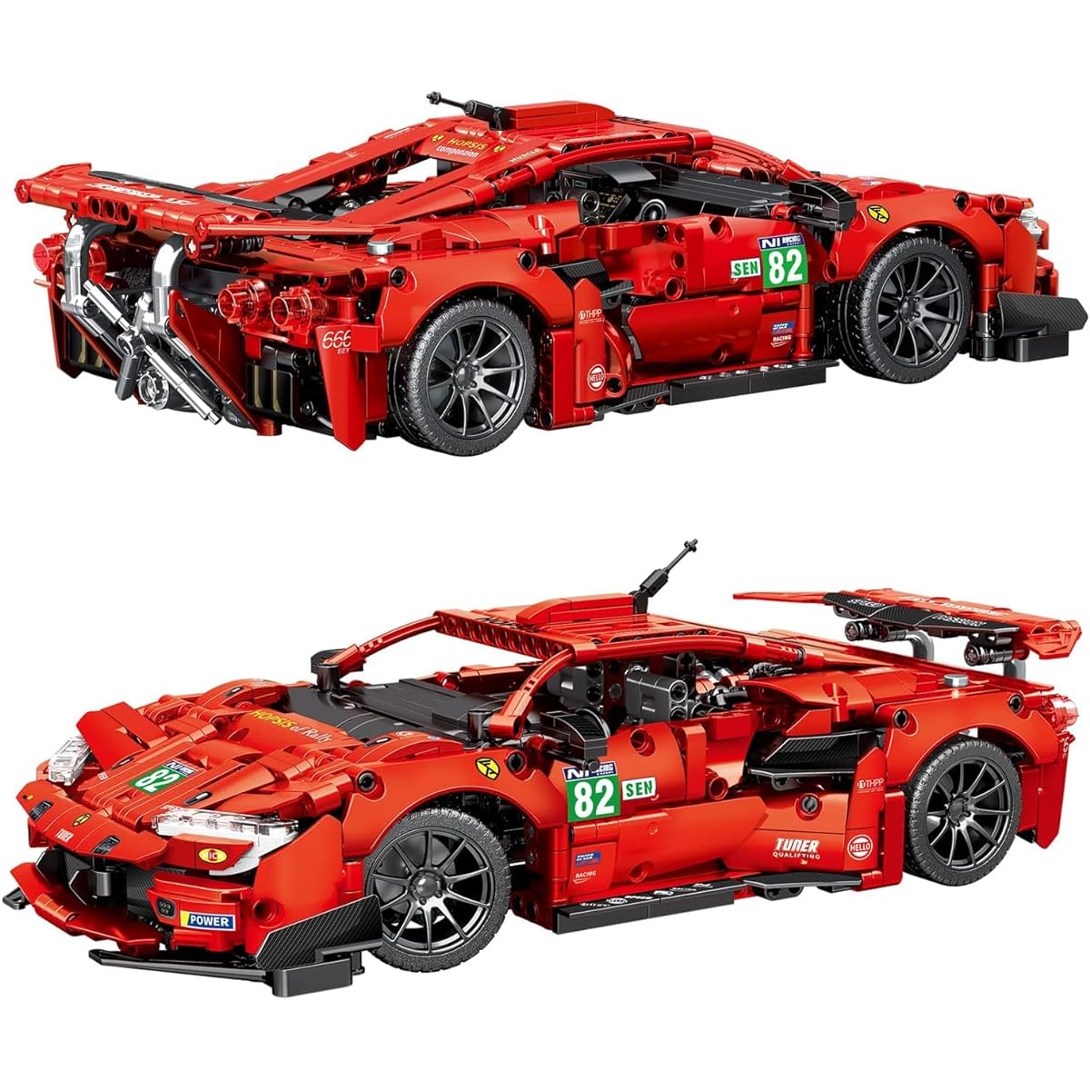 NEWRICE Super Sports Car Building Blocks Kit 1:14 Scale MOC Car Building Toy Collector Race Car Model for Boys/Adults Ages 12+ (1374 Pieces)