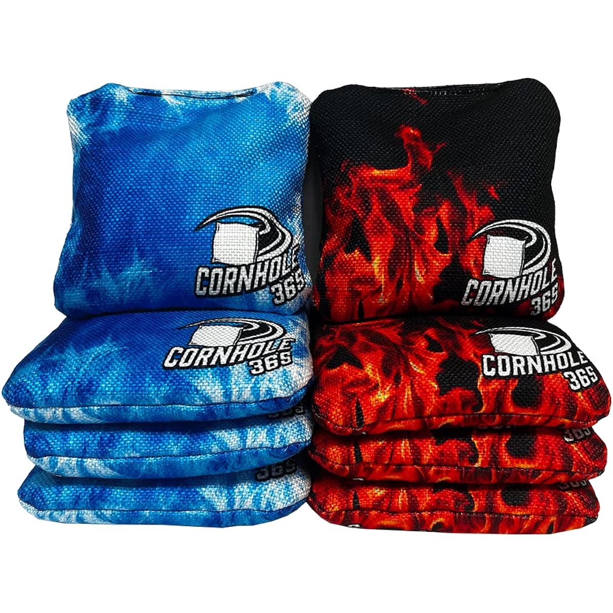Cornhole365 Cornhole Bags - Premium All Weather Bags - Durable Polyester Fabric - Resin Filled - Double Stitched - Premium Cornhole Bags - Set of 8
