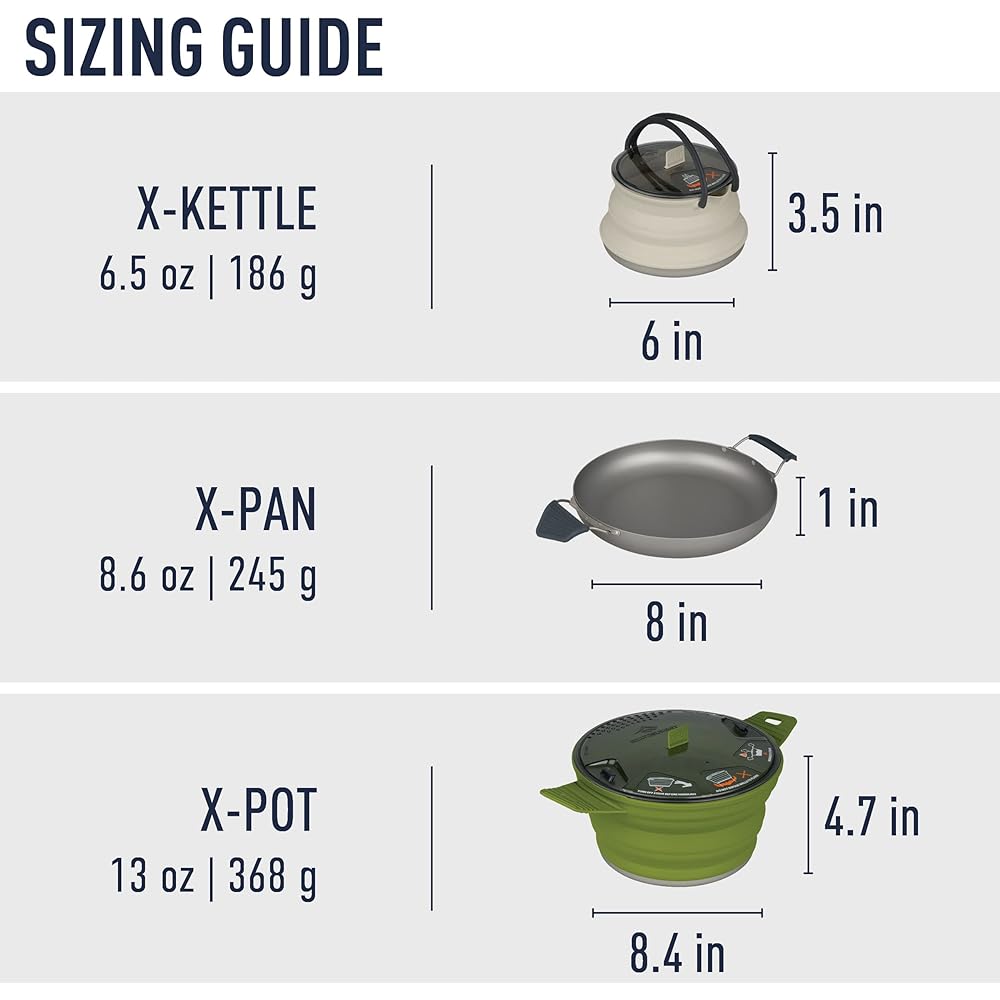 Sea to Summit X-Set 3-Piece Foldable Camp Kitchen Cookware Set