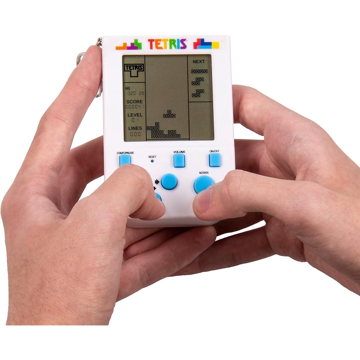 Tetris Keyring Handheld Arcade Game - Retro Mini Portable Handheld Tetris Game for Kids and Adults Officially Licensed Tetris Game with Original Gameplay and Original Tetris Sounds