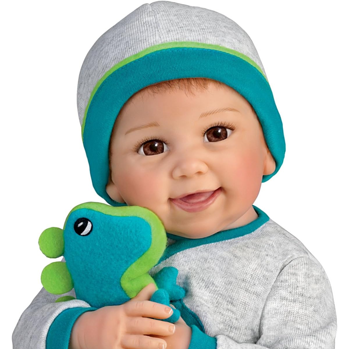 The Ashton-Drake Galleries Ryan and Rex Hand-Tweeded Hair So Truly Real® Lifelike Lifelike Weighted Newborn Boy Doll 18"