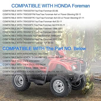 WATERWICH Starter Honda Foreman 500 450 400 TRX500FE FourTrax TRX400 TRX450 TRX500 1995-2011 31200-HM7-003 31200-HM7-A41 Replacement