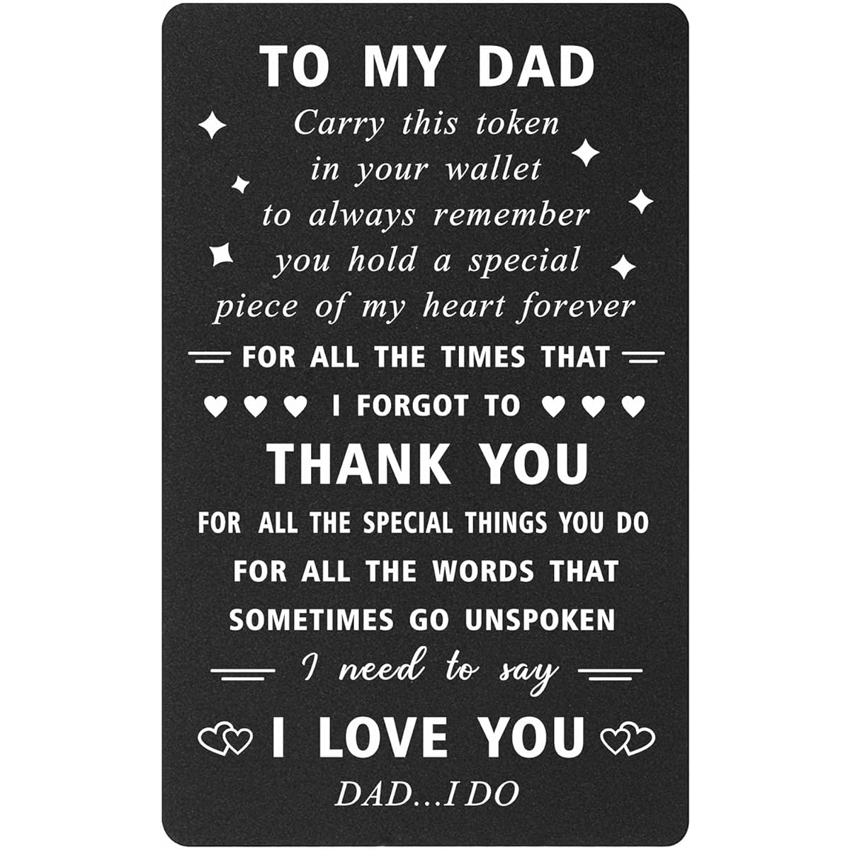 ENGZHI Dad Wallet Card Gift for Dad from Daughter's Son Thank You Father Father's Day Gift Valentine Christmas