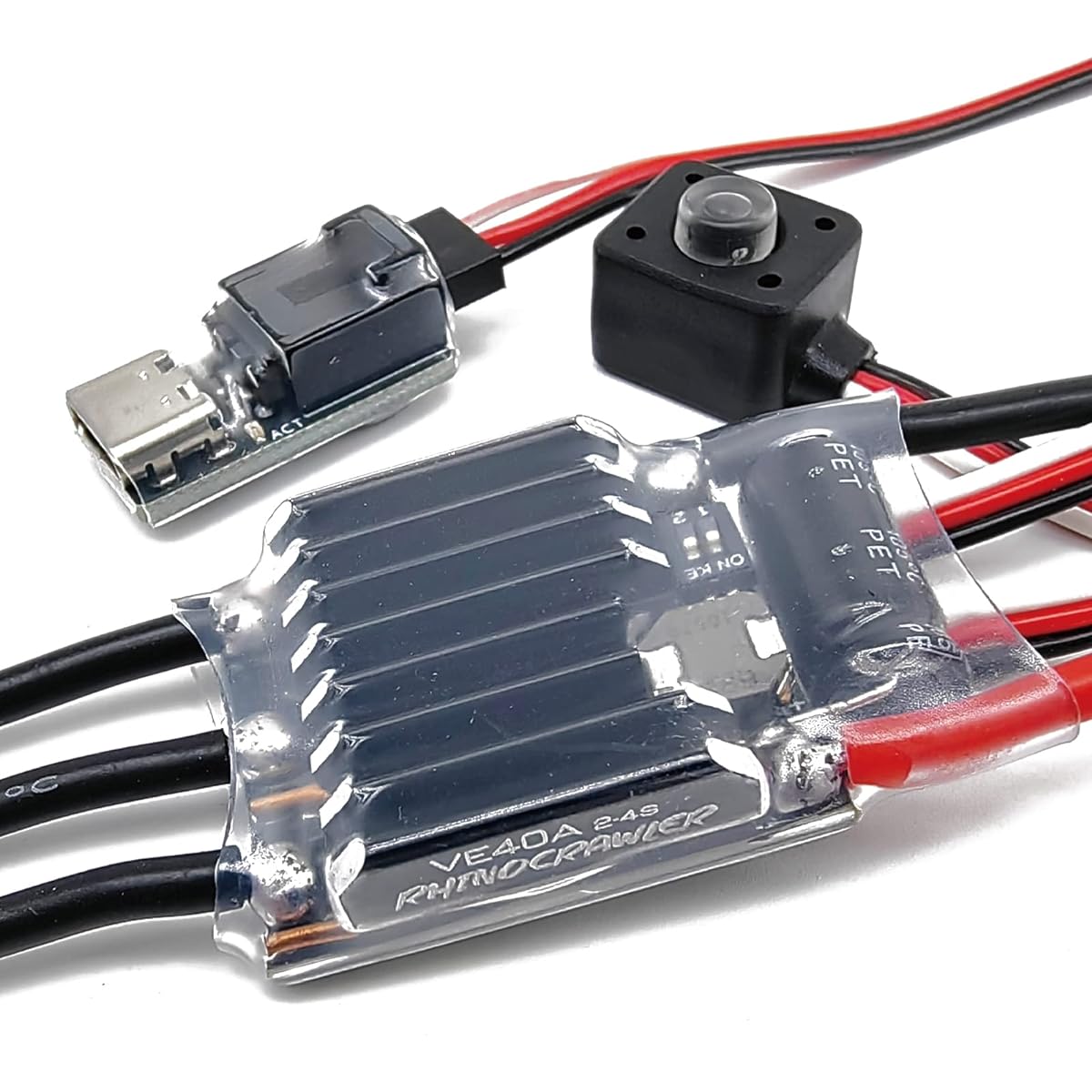 RhinoESC Crawler ESC AM32 40A BEC 5.2~8.2V Traxxas Axial MOA Ventru RC Crawler Pro Shafty Comp Crawler (Crawler 40A ESC)