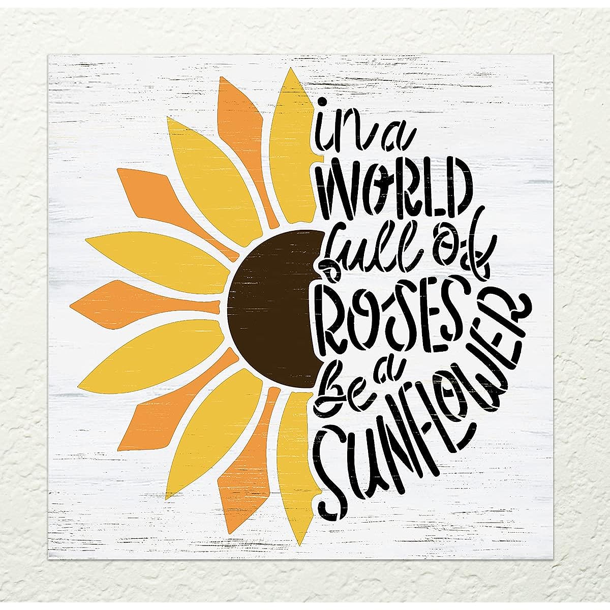 StudioR12 Sunflower Stencil Craft Floral DIY Home Decor Paint Inspirational Wood Sign Reusable Mylar Template Size Choice (12" x 12")
